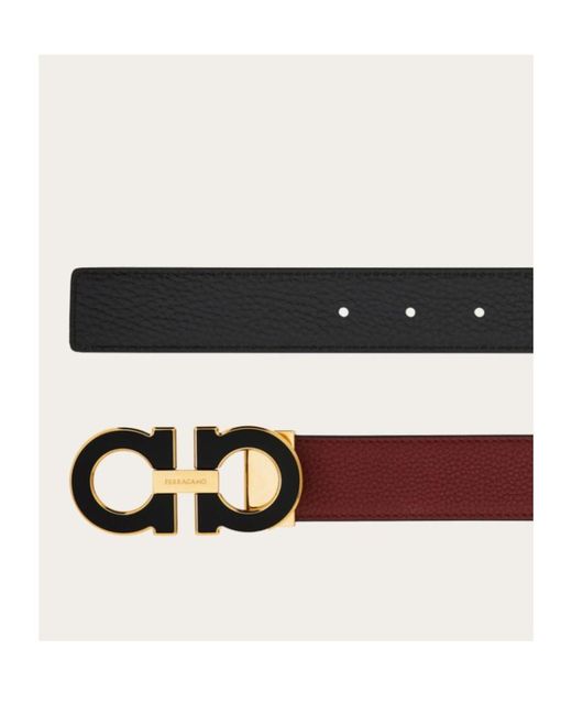Ferragamo White Reversible Adjustable Gancini Belt for men
