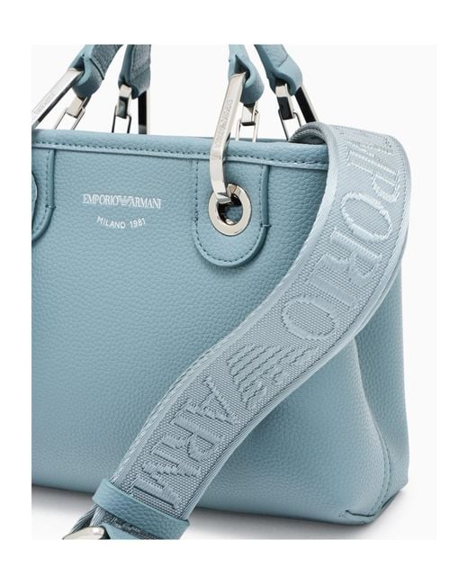 Emporio Armani Blue Mini Myea Top-Handle Tote Bag