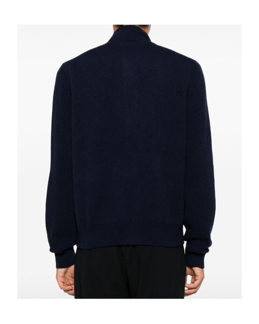 Lardini Blue Button-Up High Neck Jacket for men