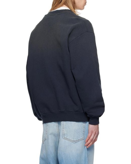 Acne Black Logo Printed Zip-Up Sweatshirt for men