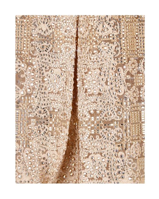 Ermanno Scervino Natural Embellished Strapless Dress