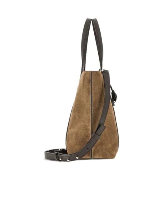 Hogan Brown Script Shopping Bag Small