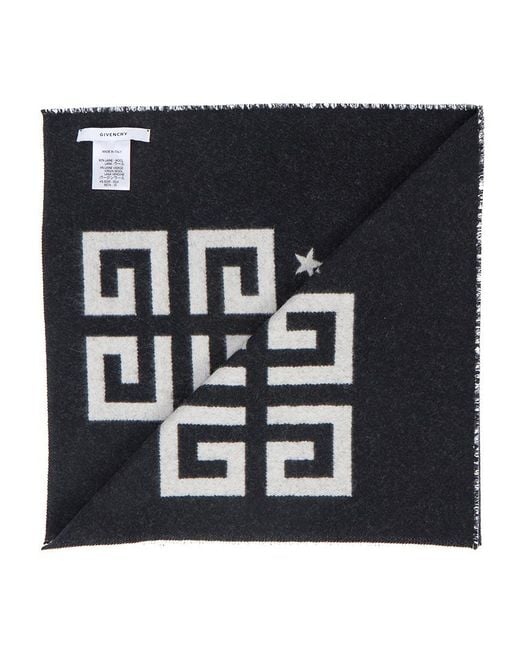 Givenchy Blue Patterned Scarf for men