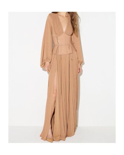 Elisabetta Franchi Natural Carpet Dress
