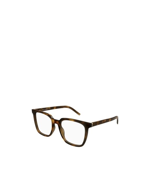 Saint Laurent Metallic Eyewear Square Frame Glasses