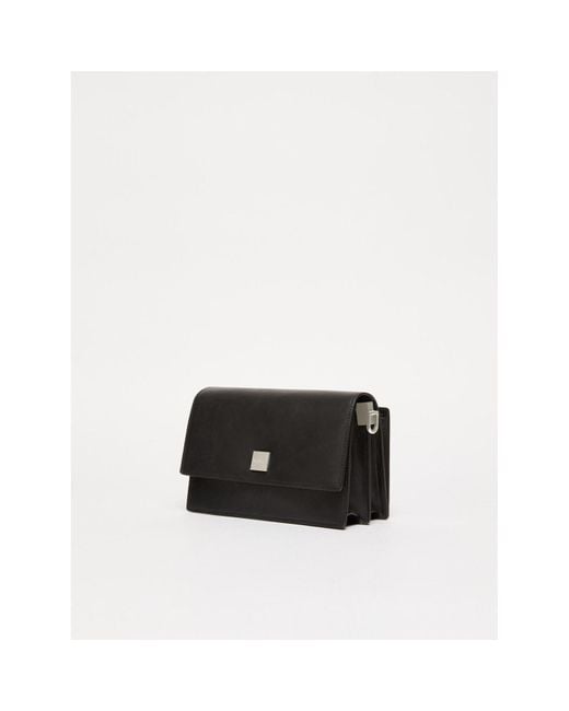 Max Mara Black Biancaroughs Foldover Top Shoulder Bag