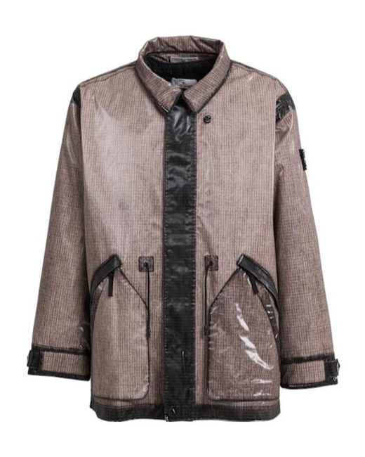 Stone Island Brown Short Ripstop Parka for men