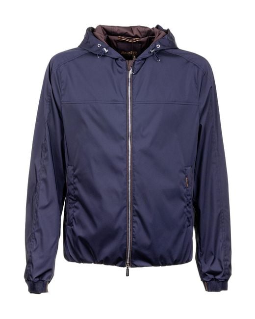 Moorer Blue Long Sleeve Casual Jacket for men