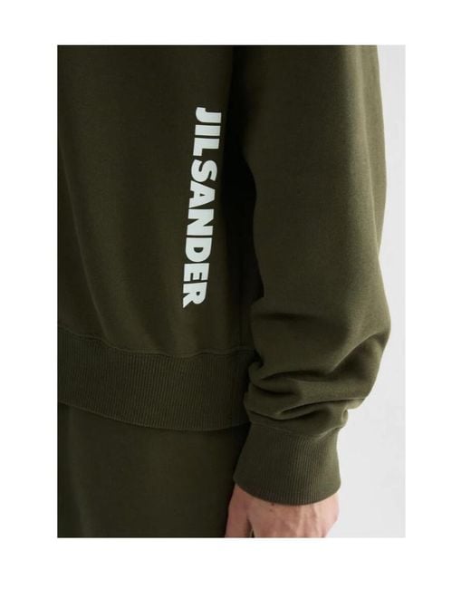 Jil Sander Green Crewneck Long-Sleeve Sweatshirt for men