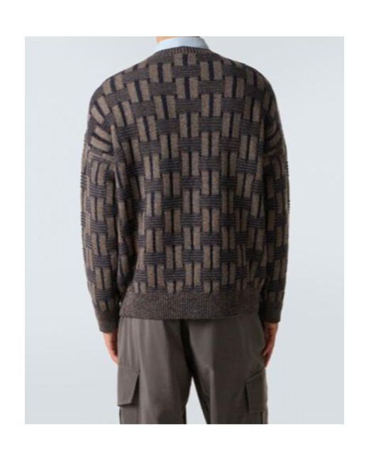 Giorgio Armani Gray Crew Neck Knit Sweater for men