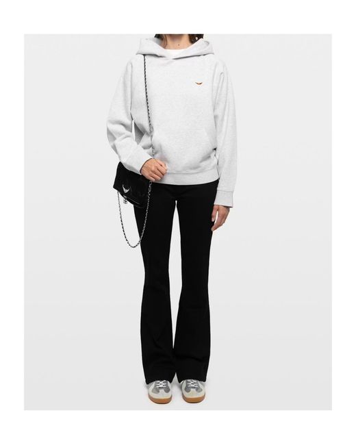 Zadig & Voltaire White Long-Sleeve Hooded Sweatshirt