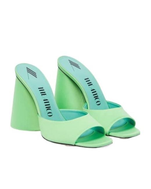 The Attico Green Luz Satin High-Heeled Sandals