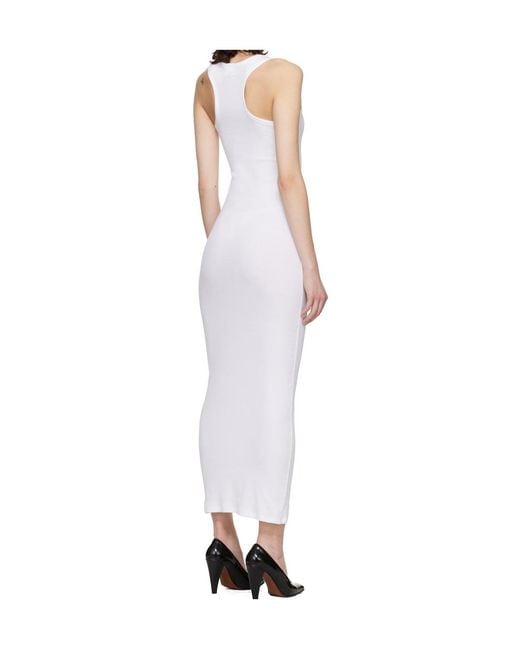 Vetements White Cross Logo Sleeveless Midi Dress