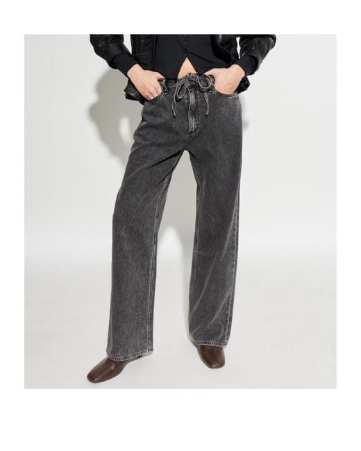 Rag & Bone Gray Phoebe Drawstring-Detail Trousers