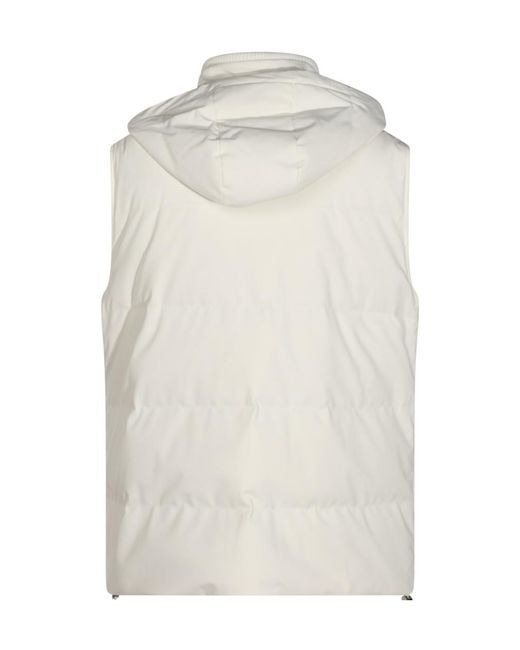 Montecore White Hooded Padded Gilet for men