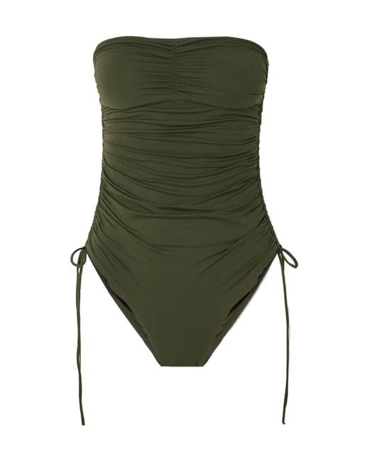 Melissa Odabash Green Strapless Swimsuit