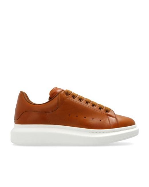 McQueen Brown Oversized Retro Lace-Up Sneakers for men