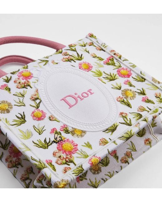Dior White Small Book Tote With Strap