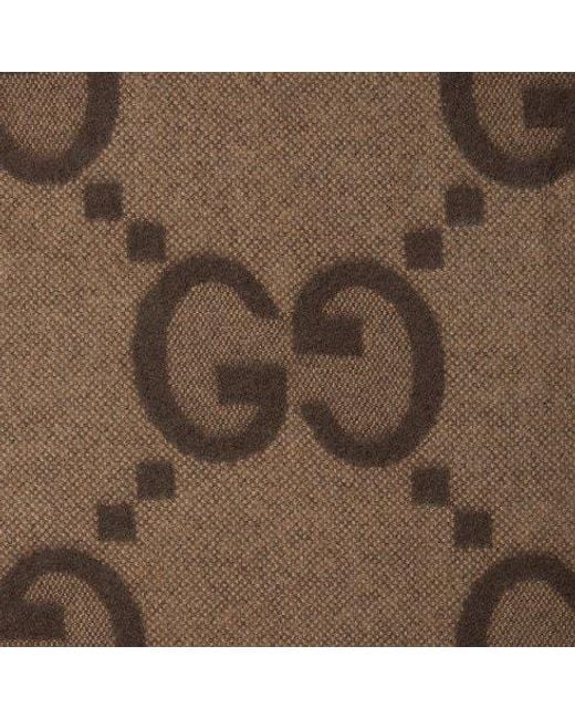 Gucci Brown Monogrammed Fringe Edge Poncho for men