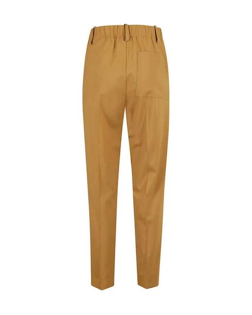 Alysi Natural Casual Pants With Waist And Loop Straps