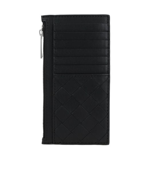 Bottega Veneta Black Intrecciato 15 Long Zipped Card Case for men