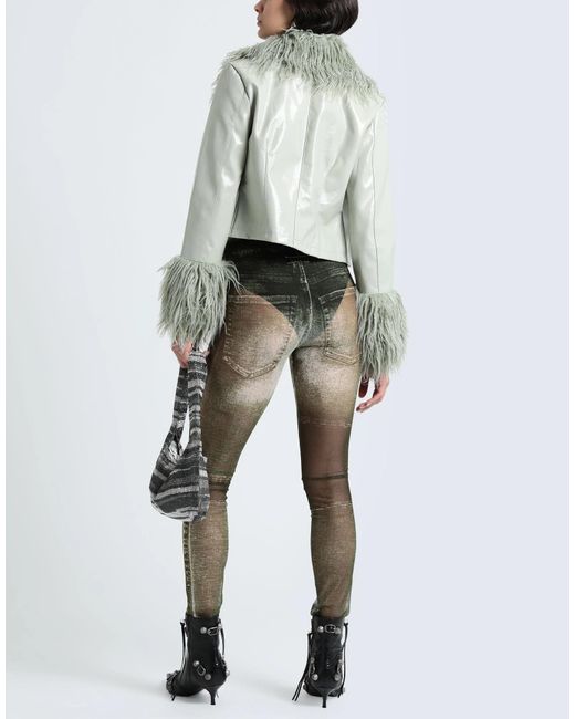 MM6 by Maison Margiela Green Two-Tone Stretch Straight-Leg Pants