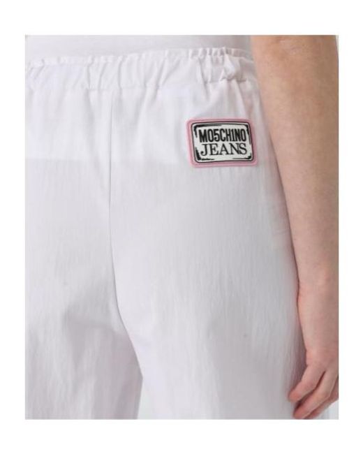 Moschino White Drawstring Casual Pants