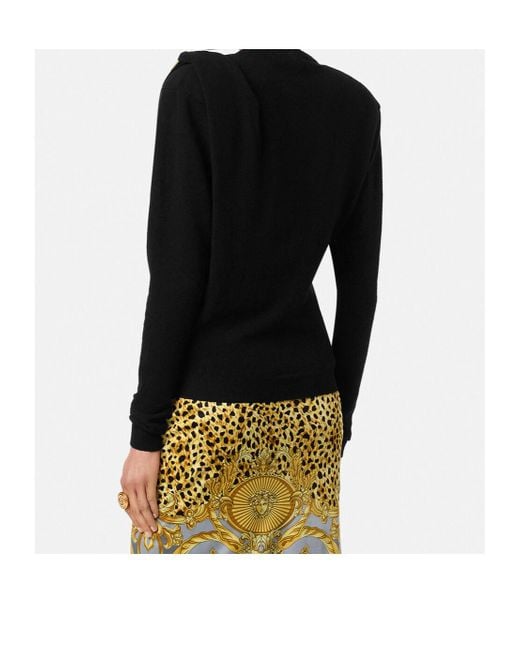 Versace Black Wool Buckle Sweater