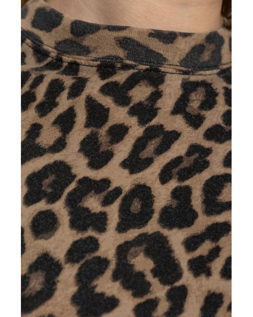 Anine Bing Multicolor Leopard-Printed Crewneck T-Shirt