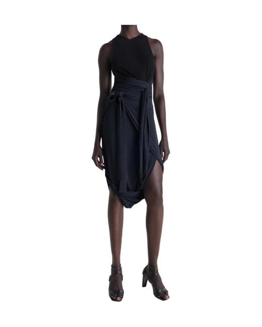Lemaire Black Draped Wrap Top