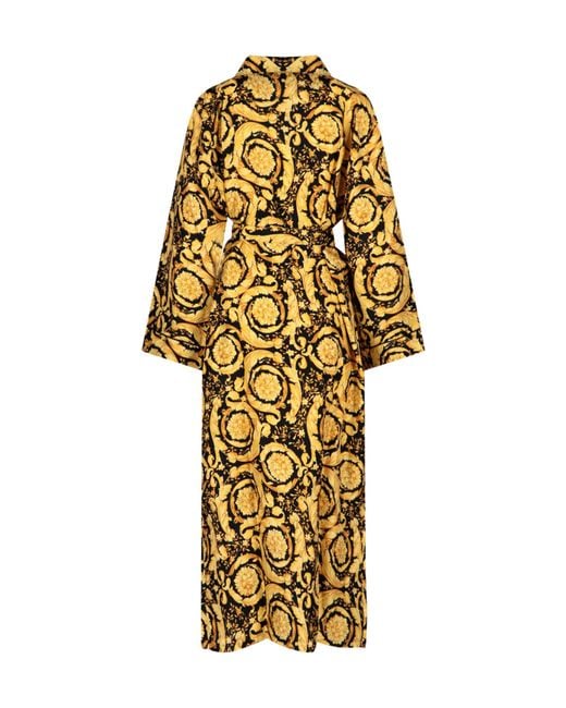 Versace Metallic Baroque Pattern Belted Pajama