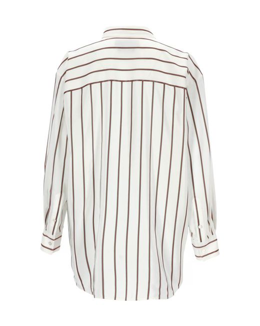 Gucci White Striped Collared Long-Sleeve Shirt