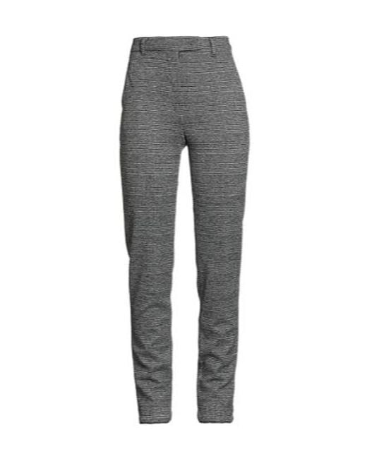 Max Mara Gray Plaid Slim-Fitting Trousers