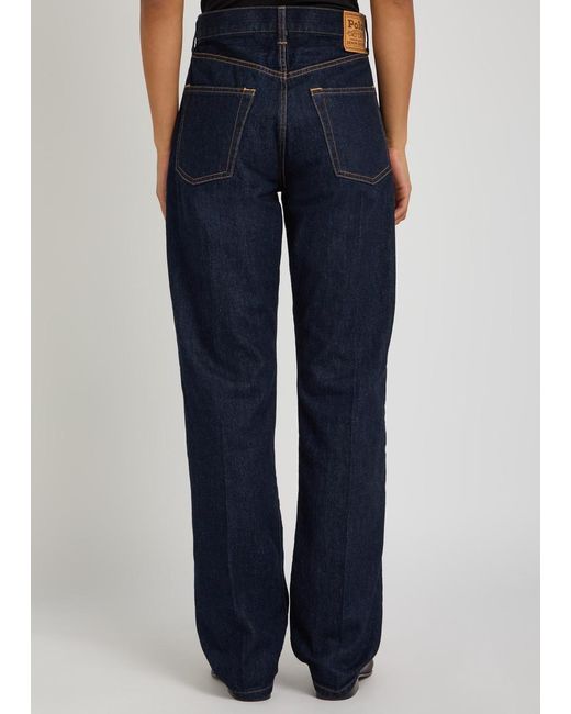 Polo Ralph Lauren Blue High-Waist Straight-Leg Jeans