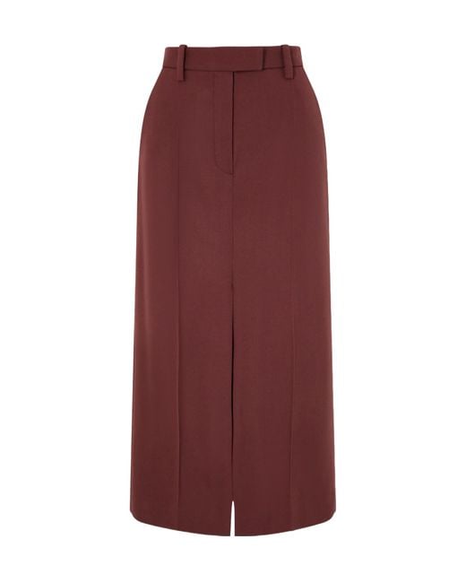 Brunello Cucinelli Purple Wool Midi Skirt