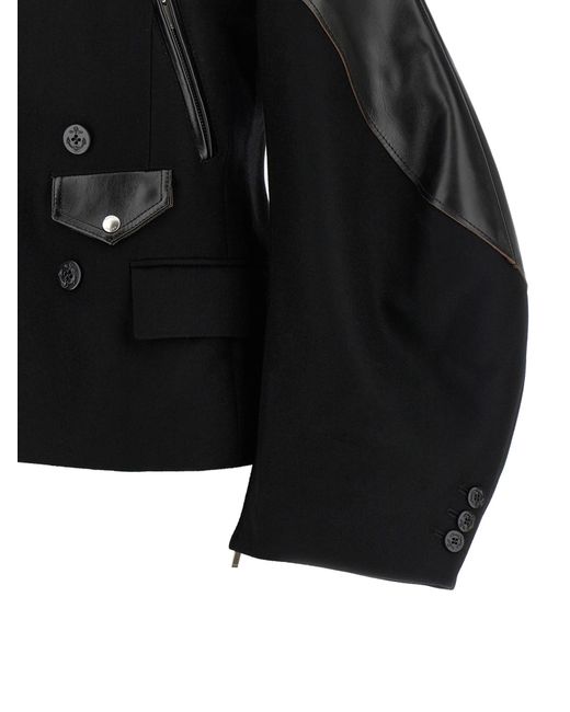 Sacai Black Melton Wool Jacket