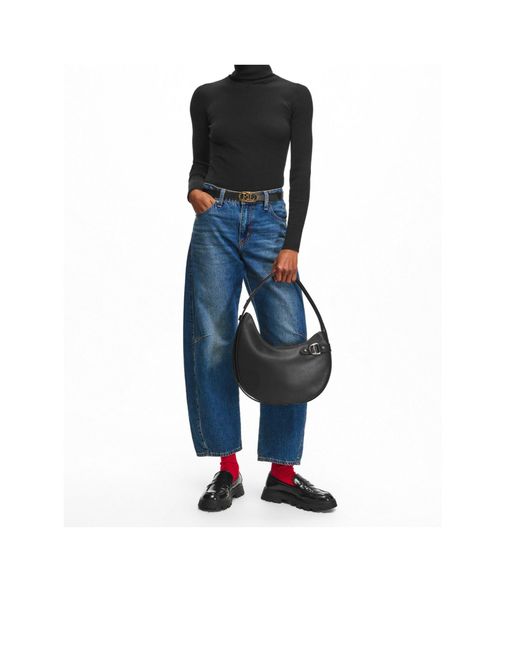 Ralph Lauren Black Tasha Large Shoulder Bag