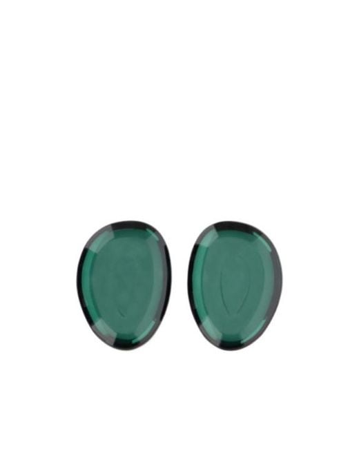 Emporio Armani Green Oversized Oval-Frame Earrings