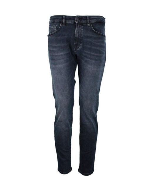 Boss Blue Belt-Loop Jeans for men