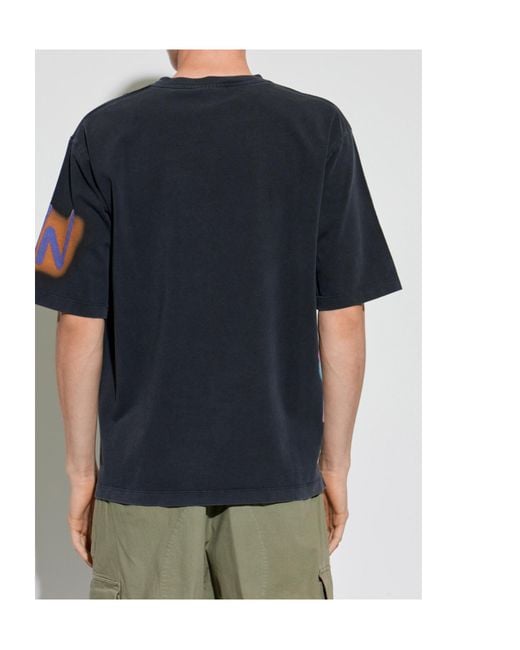 DSquared² Blue Logo Printed Crewneck T-Shirt for men