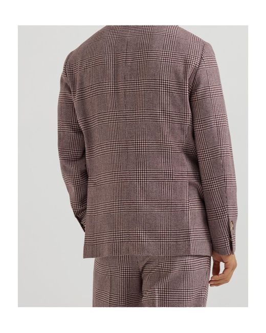 Brunello Cucinelli Brown Checked-Pattern Blazer for men