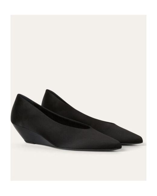 Loro Piana Black Viola Wedges High Heels
