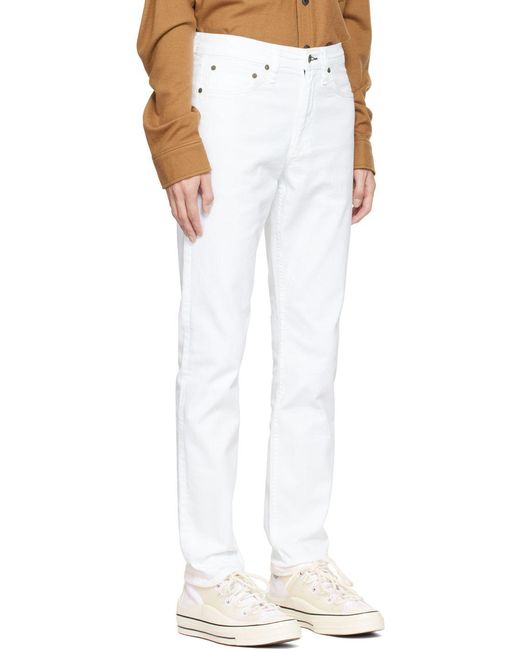 Rag & Bone White Belt-Loop Jeans for men