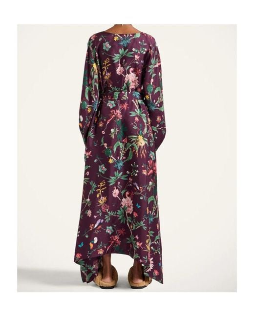 LaDoubleJ Red La Doublej Square Kaftan Silk Dress