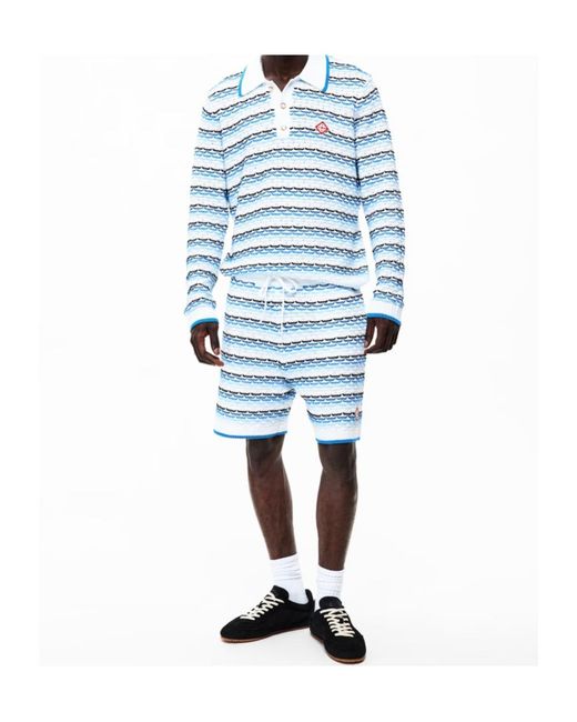 Casablanca Blue Logo Patch Shorts for men