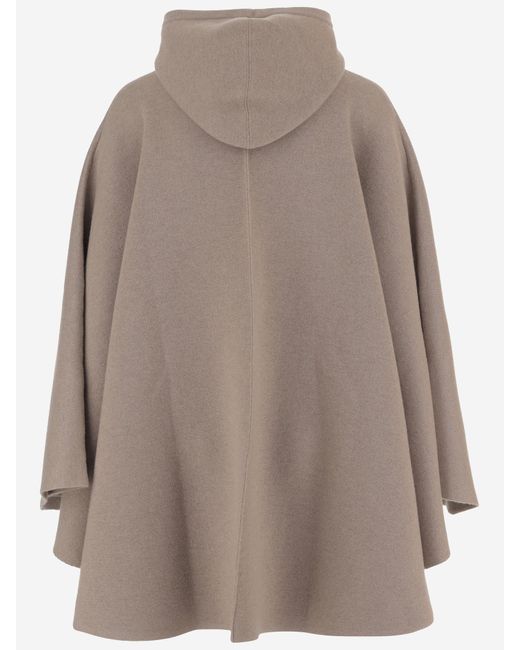 Bottega Veneta Brown Hooded Cape