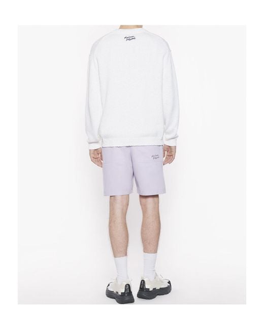 Maison Kitsuné White Maison Kitsuné Abstract Daisy Intarsia Jumper for men