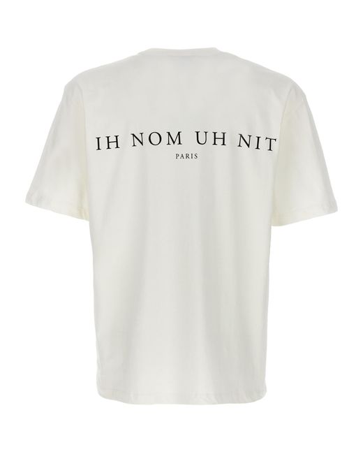 Ih Nom Uh Nit White T-Shirt With Round Neck And Short Sleeves for men
