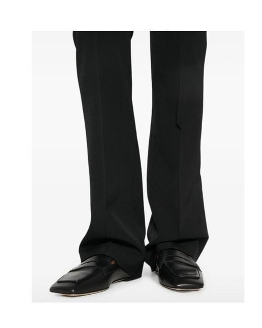 The Row Black Fabien Pressed-Crease Trousers