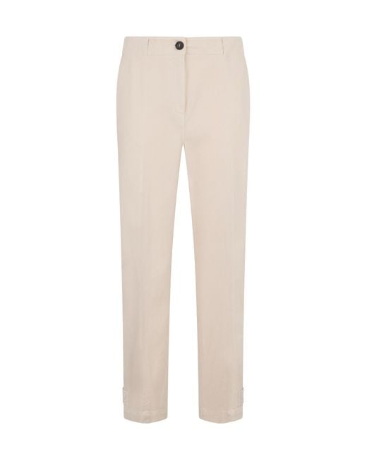 Peserico White Classic Straight-Leg Pants